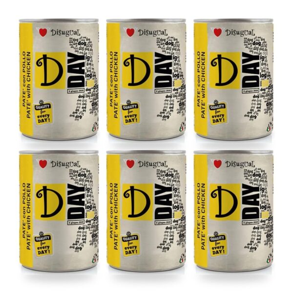 Disugual D-Day Latas de Pollo para Perros Pack Ahorro 6×400 Gr