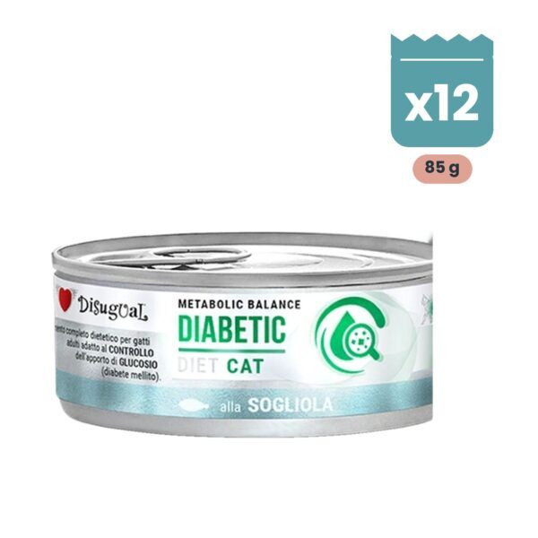 Disugual Latas Diabetic de Lenguado para Gatos, pack 12x85 Gr