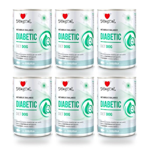 Disugual Latas Diabetic de Lenguado para Perros Pack Ahorro 6×400 Gr (6 unidades)