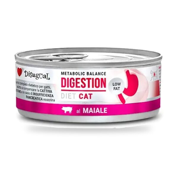 Disugual Latas Digestion Low Fat de Cerdo para Gatos Pack Ahorro 12×85 Gr - unidad