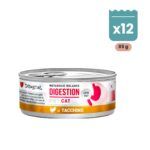 Lata de Disugual Digestion Low Fat de pavo para gatos, pack de 12 latas de 85 g en paté