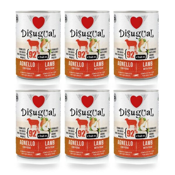 Disugual Latas Fruit de Cordero con Pera para Perros Pack Ahorro (6 unidades)