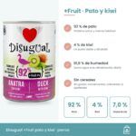 Infografía con el 92 % de pato, el 4 % de kiwi y los datos analíticos oficiales