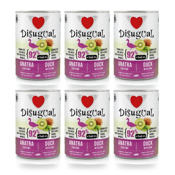 Disugual Latas Fruit de Pato con Kiwi para Perros Pack Ahorro (6 unidades)