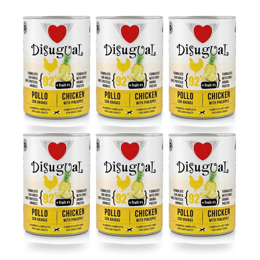 Disugual Latas Fruit de Pollo con Piña para Perros Pack Ahorro (6 unidades)