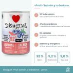 Infografía con el 92 % de salmón, el 4 % de arándanos y los analíticos oficiales
