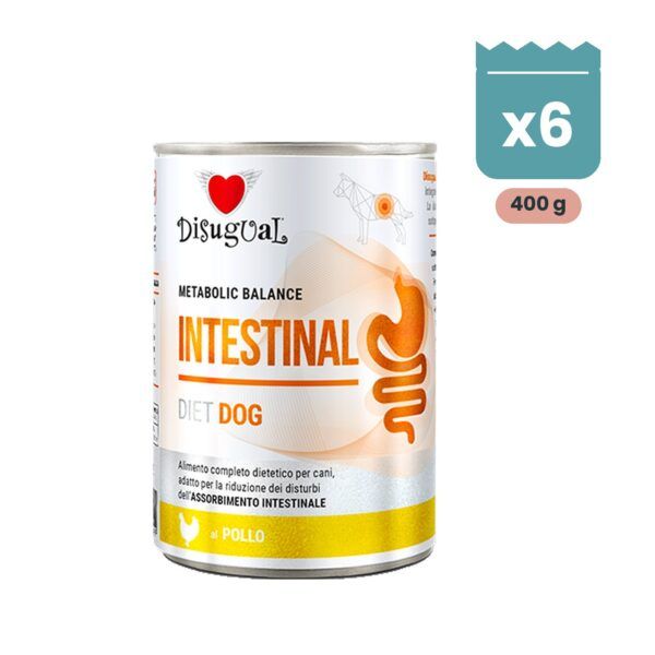 Lata Disugual Intestinal de pollo para perros, paté dietético de 400 g muy digestible