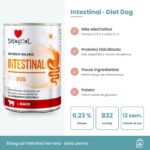 Infografía del paté Intestinal: proteína hidrolizada, pocos ingredientes, sodio y potasio y uso de 12 semanas