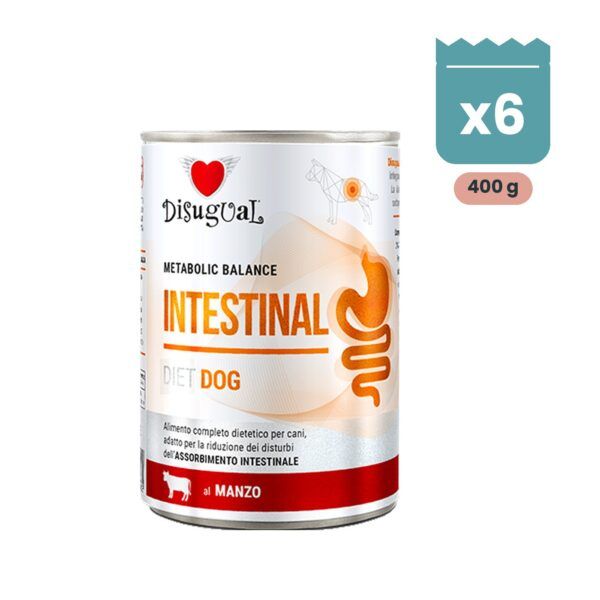 Lata Disugual Intestinal de ternera para perros, paté dietético de 400 g para la absorción intestinal