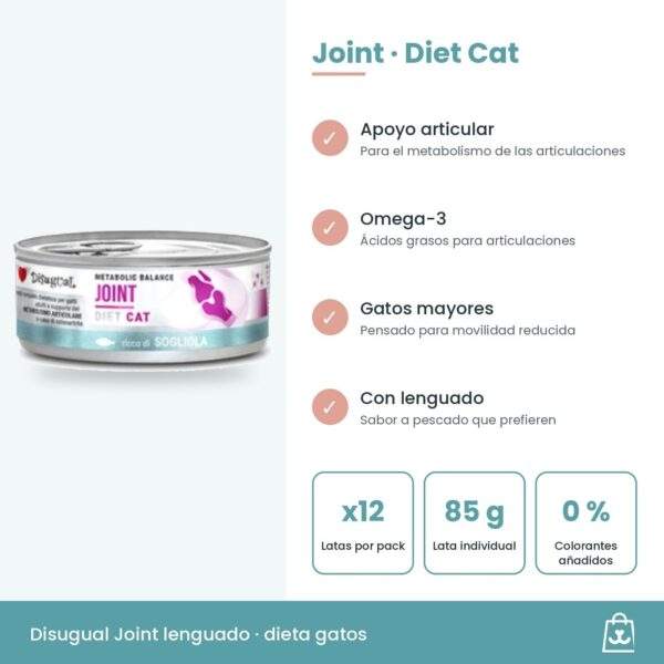 Disugual Latas Joint de Lenguado para Gatos Pack Ahorro 12x85 g composición y beneficios