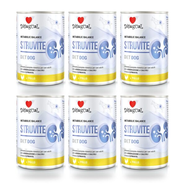 Disugual Latas Struvite de Pollo para Perros Pack Ahorro 6×400 Gr
