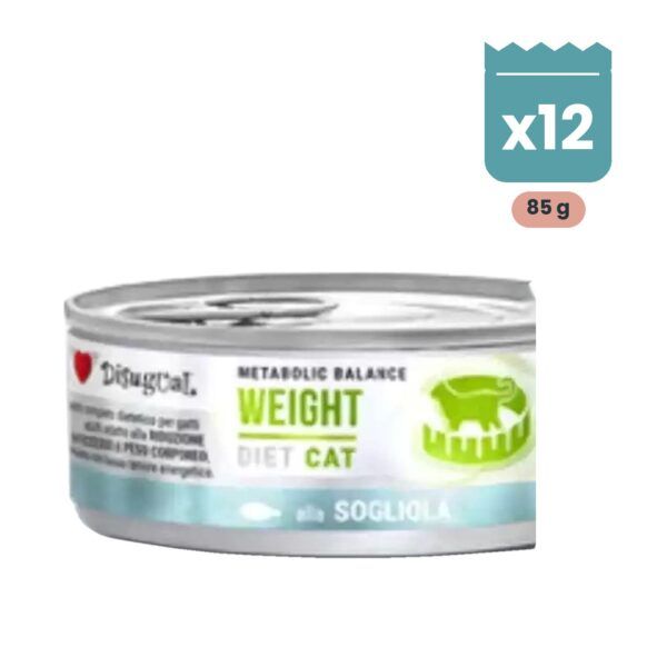 Disugual Latas Weight de Lenguado para Gatos, pack 12x85 Gr
