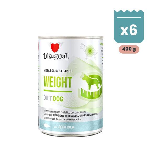 Disugual Latas Weight de Lenguado para Perros, pack 6x400 Gr