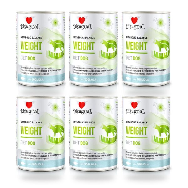 Disugual Latas Weight de Lenguado para Perros Pack Ahorro 6×400 Gr (6 unidades)
