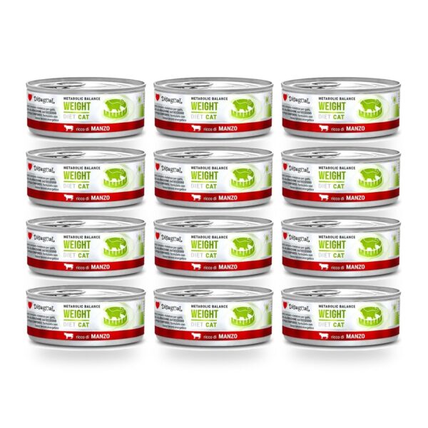 Disugual Latas Weight de Ternera para Gatos Pack Ahorro 12×85 Gr