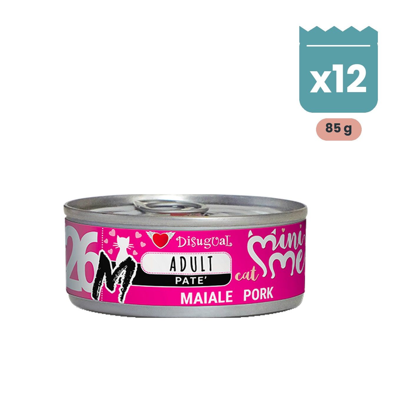 Disugual Mini-Me M Paté de Cerdo para Gatos Adultos Pack Ahorro 12x85 Gr Pack de 12 latas de 85 g de Disugual Mini-Me M paté de cerdo para gatos adultos
