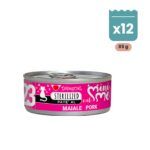 Pack de 12 latas de 85 g de Disugual Mini-Me paté de cerdo para gatos esterilizados