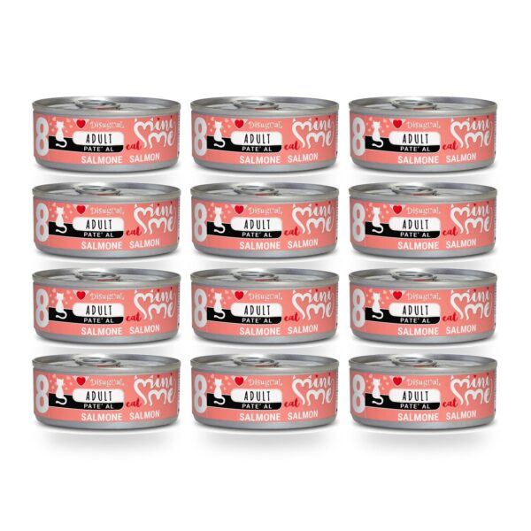 Disugual Mini-Me Paté de Salmón para Gatos Adultos Pack Ahorro 12×85 Gr (12 unidades)