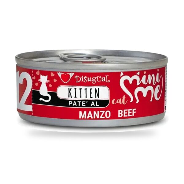 Disugual Mini-Me Paté de Ternera para Gatos Cachorros Pack Ahorro 12×85 Gr - unidad