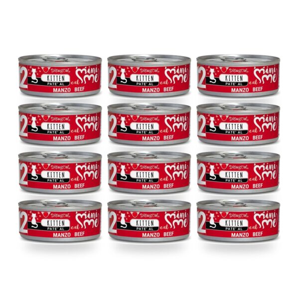 Disugual Mini-Me Paté de Ternera para Gatos Cachorros Pack Ahorro 12×85 Gr (12 unidades)