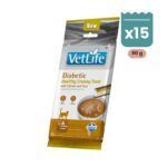 Farmina Vet Life Diabetic Creamy Treat Snack Cremoso de Pollo y Atún para Gatos 15x60 g
