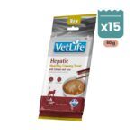 Farmina Vet Life Hepatic Creamy Treat Snack Cremoso de Pollo y Atún para Gatos 15x60 g