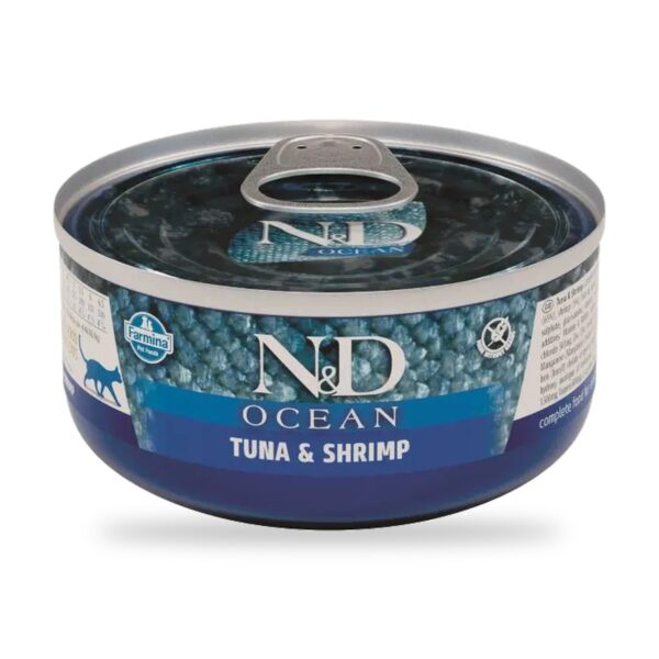 Farmina N&D Ocean Atún y Gambas Comida Húmeda para Gatos Pack 24×70 g - unidad