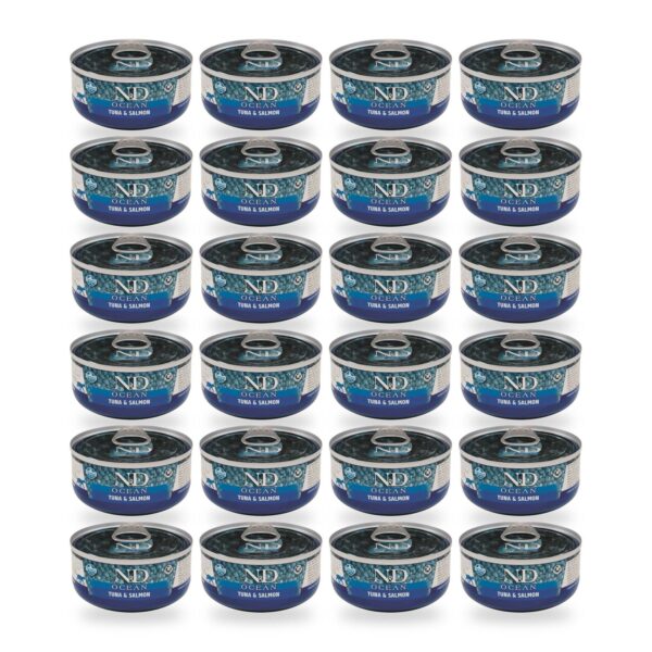Farmina N&D Ocean Atún y Salmón Comida Húmeda para Gatos Pack 24×70 g