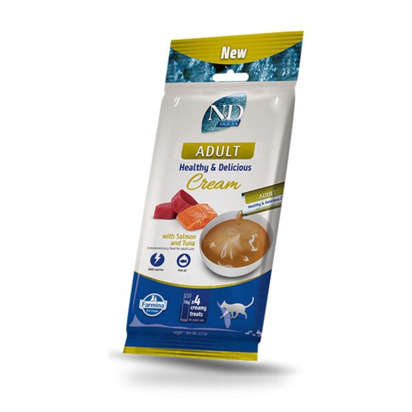 Farmina N&D Ocean Creamy Snack de Atún y Salmón para Gatos 15×60 Gr - unidad