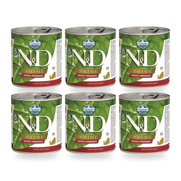 Farmina N&D Prime Pollo y Granada Comida Húmeda para Cachorros Pack 6×285 g
