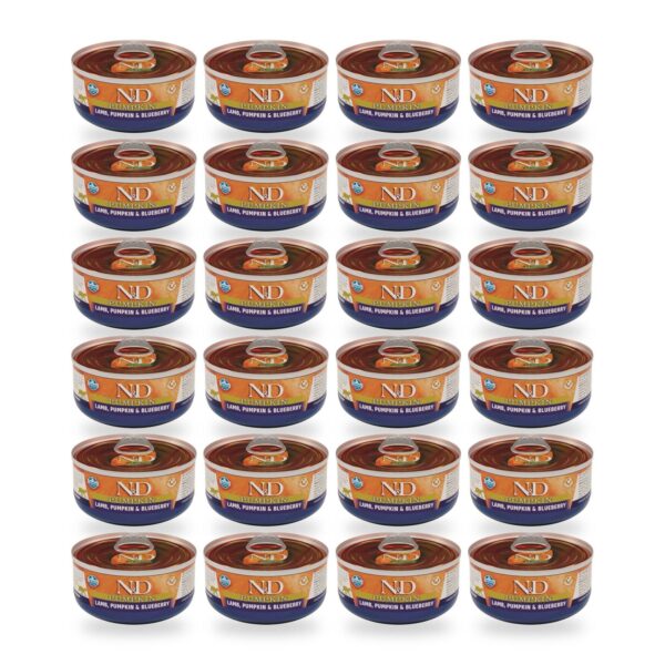 Farmina N&D Pumpkin Cordero, Calabaza y Arándanos Comida Húmeda para Gatos Pack 24×80 g