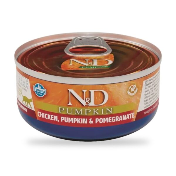 Farmina N&D Pumpkin Pollo, Calabaza y Granada Comida Húmeda para Gatos Pack 24×80 g - unidad