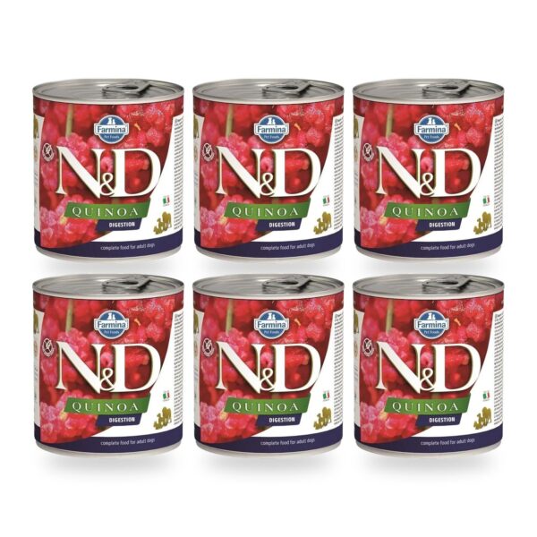 Farmina N&D Quinoa Digestion Cordero Comida Húmeda para Perros Pack 6×285 g