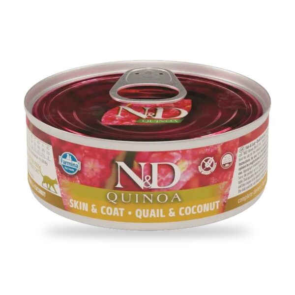 Farmina N&D Quinoa Skin & Coat Codorniz Comida Húmeda para Gatos Pack 24×80 g - unidad