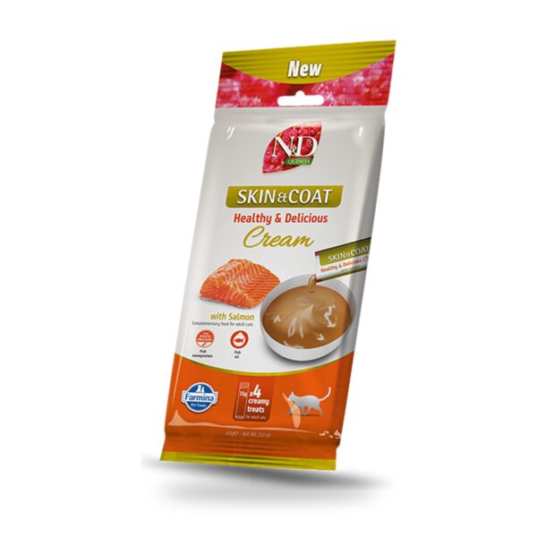 Farmina N&D Quinoa Skin & Coat Creamy Snack de Salmón para Gatos 15×60 Gr - unidad