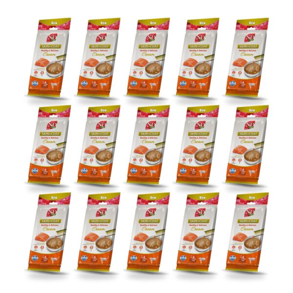Farmina N&D Quinoa Skin & Coat Creamy Snack de Salmón para Gatos 15×60 Gr