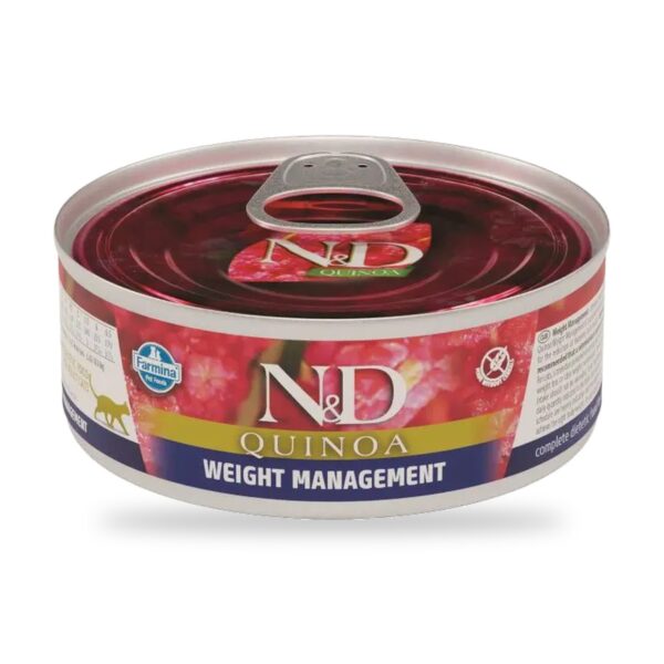 Farmina N&D Quinoa Weight Management Cordero Comida Húmeda para Gatos Pack 24×80 g - unidad
