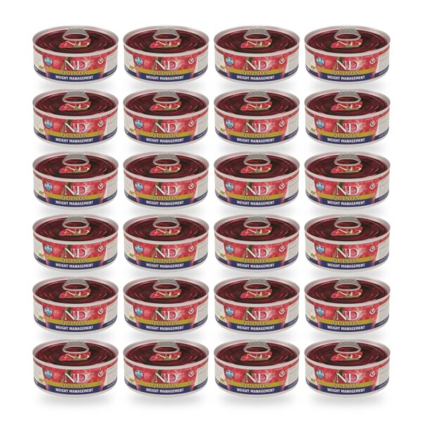Farmina N&D Quinoa Weight Management Cordero Comida Húmeda para Gatos Pack 24×80 g