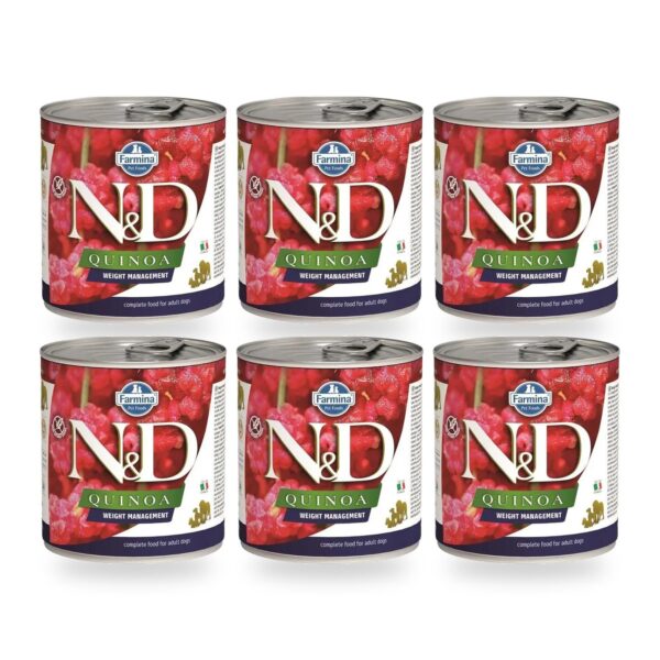 Farmina N&D Quinoa Weight Management Cordero Comida Húmeda para Perros Pack 6×285 g