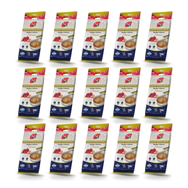 Farmina N&D Quinoa Weight Management Creamy Snack de Pollo y Atún para Gatos 15×60 Gr