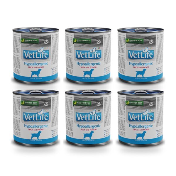 Farmina Vet Life Hypoallergenic Pato y Patata Comida Húmeda para Perros Pack 6×300 g