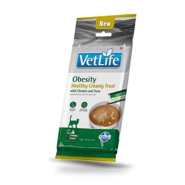 Farmina Vet Life Obesity Creamy Snack de Pollo y Atún para Gatos 15×60 Gr - unidad