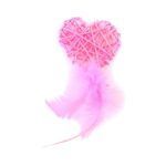Freedog Corazón con Plumero 13 x 6,5 cm Rosa Para Gatos