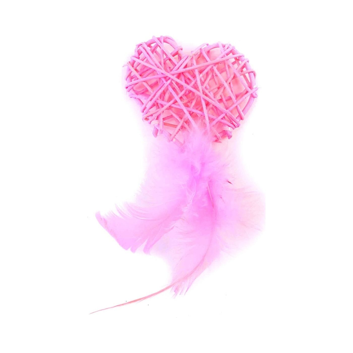 fd-040140800 Freedog Corazón con Plumero 13 x 6,5 cm Rosa Para Gatos