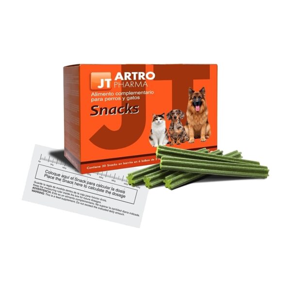 JT Pharma Artro Pharma snacks articulares para perros y gatos, caja de 30 barritas (artro pharma snacks 30 barritas)