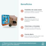 Beneficios de Entero Vital snacks: probiótico, fibra prebiótica, vitaminas y minerales