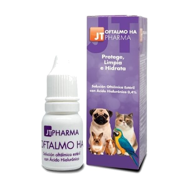 JT Pharma Oftalmo HA, solución estéril de higiene ocular de 10 ml para perros y gatos (oftalmo ha 10 ml)