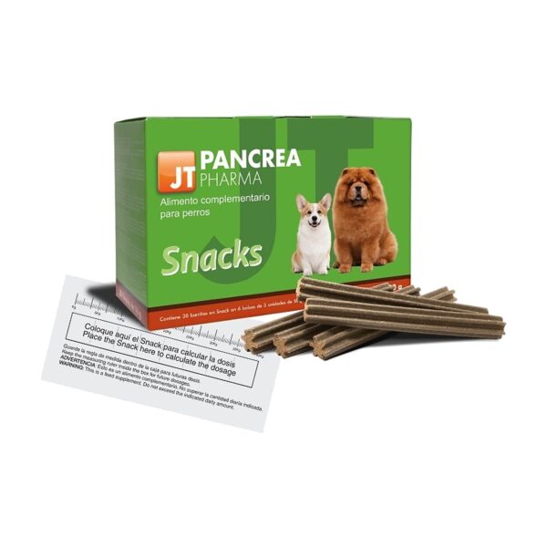 JT Pharma Pancrea, caja de 30 barritas de apoyo digestivo para perros (pancrea pharma snacks 30 barritas)