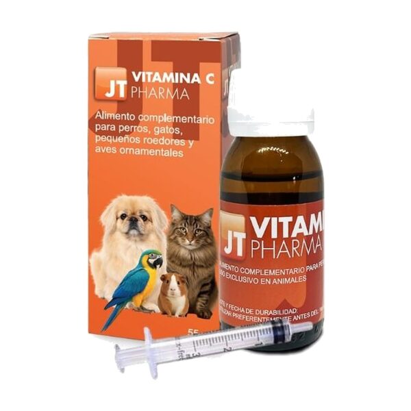 JT Pharma Vitamina C en jarabe de 55 ml para cobayas, roedores, aves, perros y gatos (vitamina c jarabe 55 ml)