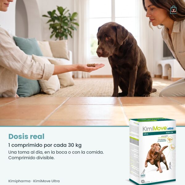 Dosis real de Kimipharma KimiMove Ultra: 1 comprimido por cada 30 kg